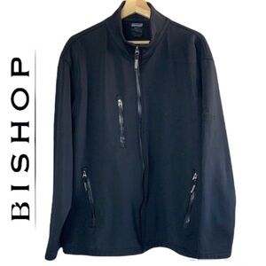 Bishop black stand-up collar men’s jacket/coat